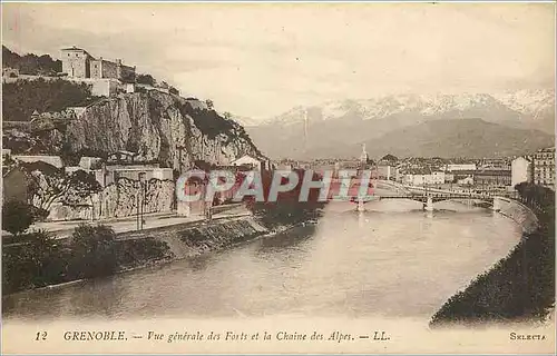 Cartes postales Grenoble Vue generale des Forts et la Chaine des Alpes