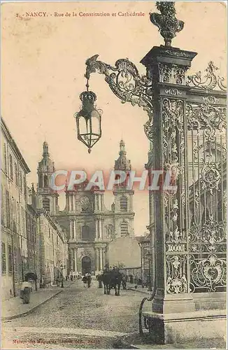 Cartes postales Nancy Rue de la Constitution et Cathedrale