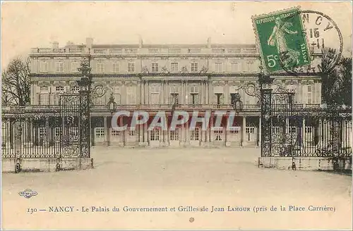 Cartes postales Nancy Le Palais du Gouvernement et Grilles de Jean Lamour
