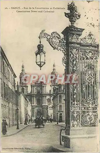 Cartes postales Nancy Rue de la Constitution et Cathedrale