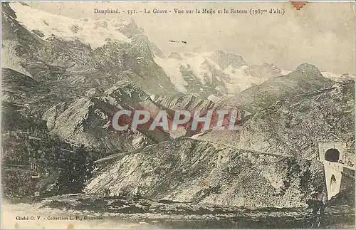 Cartes postales Dauphine La Grave Vue sur la Meije et le Rateau