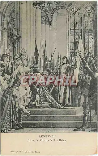 Cartes postales Lenepveu Sacre de Charles VII Jeanne d'Arc