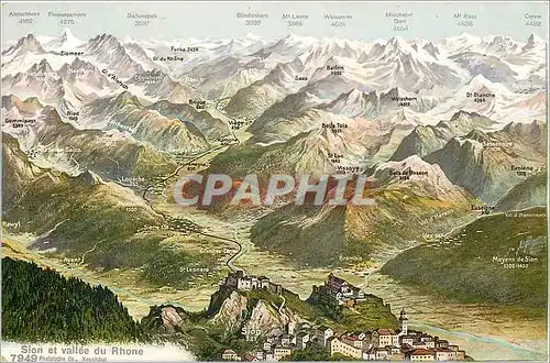 Cartes postales Sion et vallee du Rhone