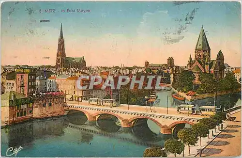 Cartes postales Metz Le Pont Moyen Tramway
