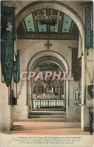 Cartes postales Interieur de la Crypte de la Basilique de Domremy