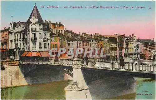 Cartes postales Verdun Vue d'Ensemble sur le Pont Beaurepaire et le Quai de Londres