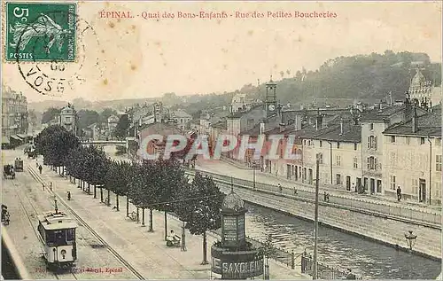 Ansichtskarte AK Epinal Quai des Bons Enfants Rue des Petites Boucheries Tramway