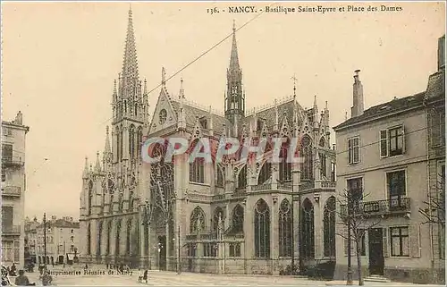 Cartes postales Nancy Basilique Saint Epvre et Place des Dames