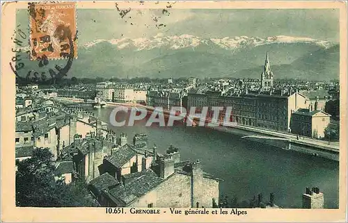 Cartes postales Grenoble Vue generale et les Alpes