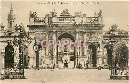 Ansichtskarte AK Nancy Arc de Triomphe vu de la Place de la Carriere