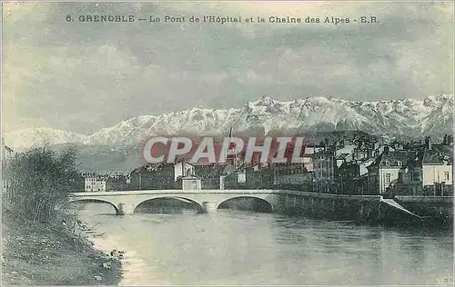 Ansichtskarte AK Grenoble Le Pont de l'Hopital et la Chaine des Alpes