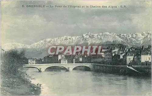 Cartes postales Grenoble Le Pont de l'Hopital et la Chaine des Alpes