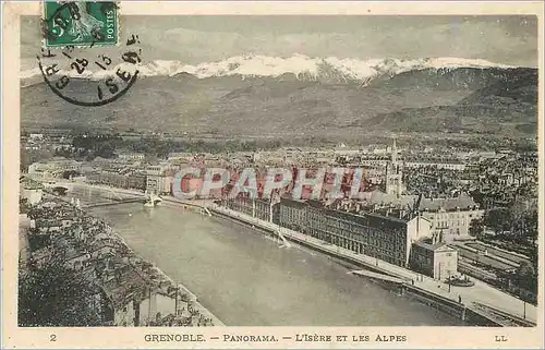 Cartes postales Grenoble Panorama L'Isere et les Alpes