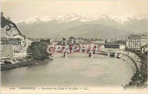 Ansichtskarte AK Grenoble Panorama des Quais et les Alpes