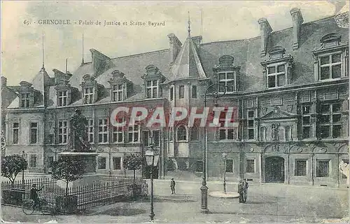 Cartes postales Grenoble Palais de Justice et Statue Bayard