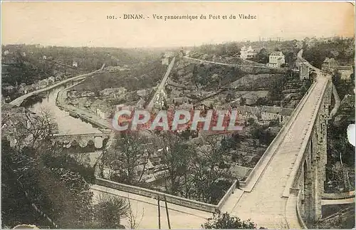Ansichtskarte AK Dinan Vue panoramique du Port et du Viaduc