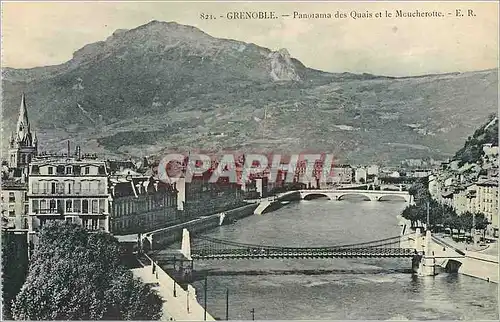 Cartes postales Grenoble Panorama des Quais et le Moucherotte