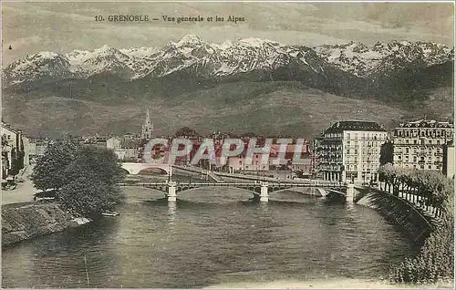 Cartes postales Grenoble Vue Generale et les Alpes