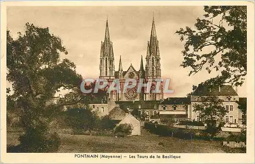 Ansichtskarte AK Pontmain Mayenne Les Tours de la Basilique