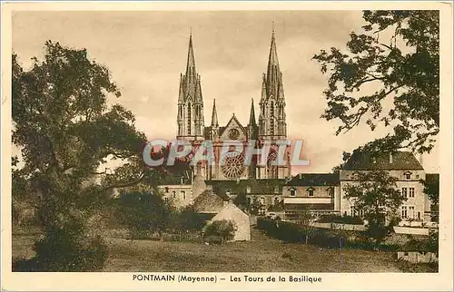 Cartes postales Pontmain Mayenne Les Tours de la Basilique