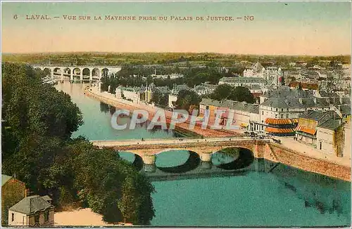 Cartes postales Laval Vue sur la Mayenne prise du Palais de Justice