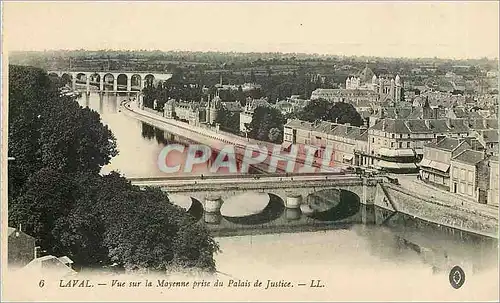 Cartes postales Laval Vue sur la Mayenne prise du Palais de Justice