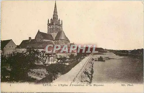 Ansichtskarte AK Laval L'Eglise d'Avesnieres et la Mayenne