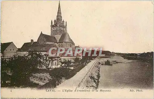 Cartes postales Laval L'Eglise d'Avesnieres et la Mayenne