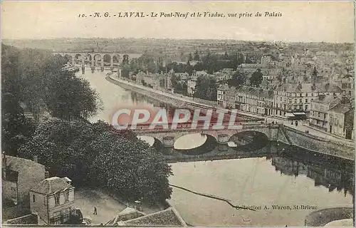 Ansichtskarte AK Laval Le Pont Neuf et le Viaduc vue prise du Palais