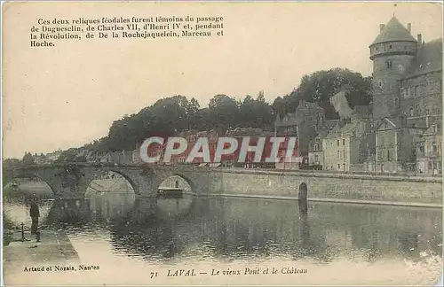 Cartes postales Laval Le Vieux Pont et le Chateau