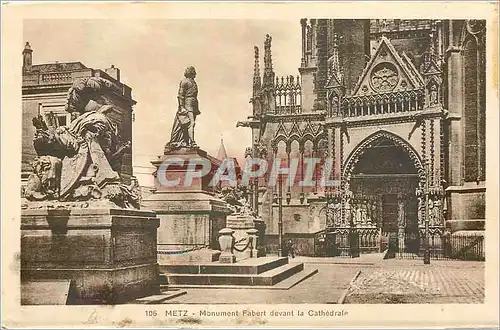 Cartes postales Metz Monument Fabert devant la Cathedrale