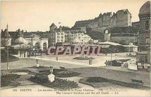 Ansichtskarte AK Dieppe Les Jardins du Casino et le Vieux Chateau