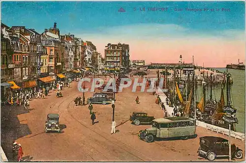 Cartes postales Le Treport Quai Francois 1er et le Port Bateaux