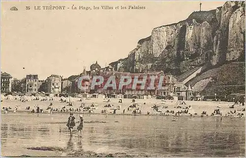 Ansichtskarte AK Le Treport La Plage les Villas et les Falaises