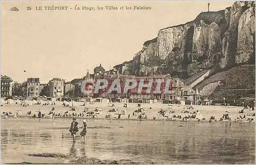 Cartes postales Le Treport La Plage les Villas et les Falaises