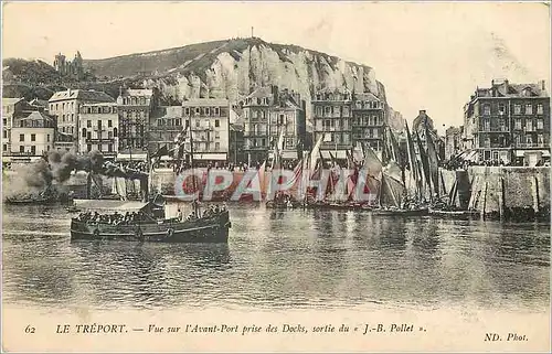 Cartes postales Le Treport Vue sur l'Avant Port prise des Docks sortie du JB Pollet Bateaux