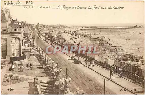 Cartes postales Le Havre La Plage et l'Entre du Pont vues du Casino