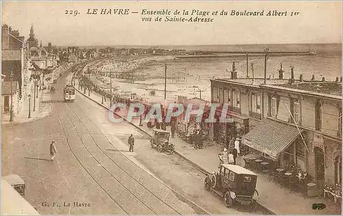 Cartes postales Le Havre Ensemble de la Plage et du Boulevard Albert 1er vus de Sainte Adresse