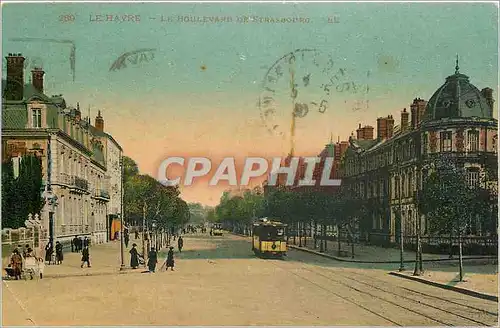 Cartes postales Le Havre Le Boulevard Strasbourg Tramway