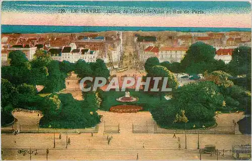 Cartes postales Le Havre Jardin de l'Hotel de Ville et Rue de Paris