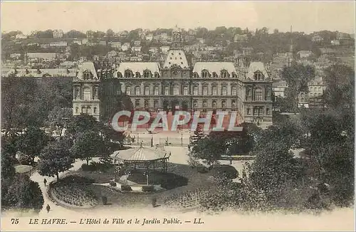 Cartes postales Le Havre L'Hotel de Ville et le Jardin Public