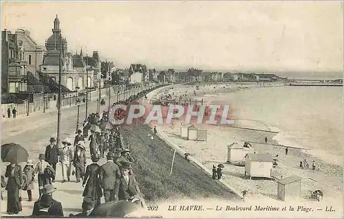 Cartes postales Le Havre Le Boulevard Maritime et la Plage