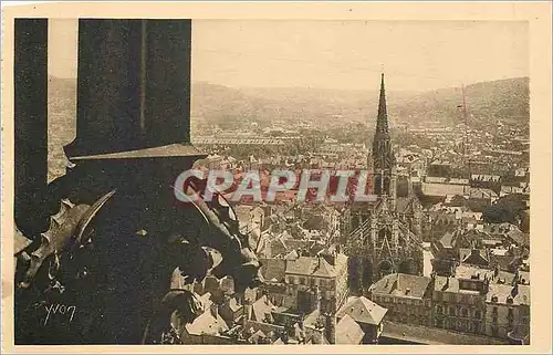 Cartes postales Rouen Panorama sur la Cote Sainte Catherine et Eglise Saint Maclou