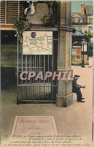 Cartes postales Rouen Plaque commemorative Place du Vieux