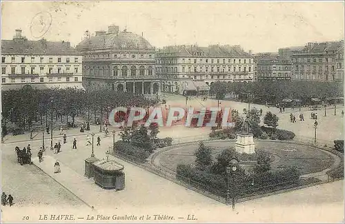 Cartes postales Le Havre La Place Gambetta et le Theatre