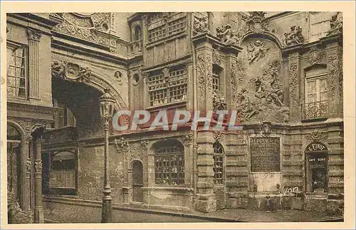 Cartes postales Rouen Groupe pittoresque de Batiments Renaissance Rue de la Grosse Horloge