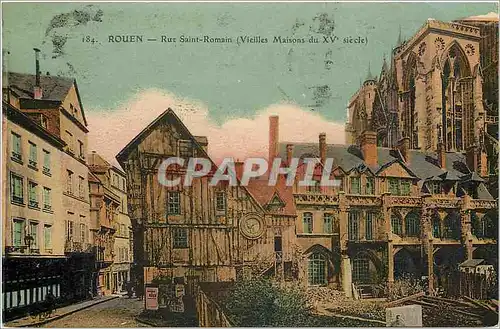 Cartes postales Rouen Rue Saint Romain Vieilles maisons du 15eme