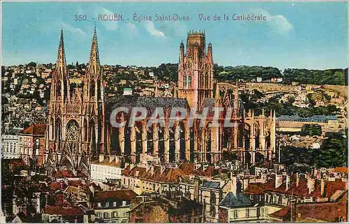 Cartes postales Rouen Eglise Saint Ouen Vue de la Cathedrale