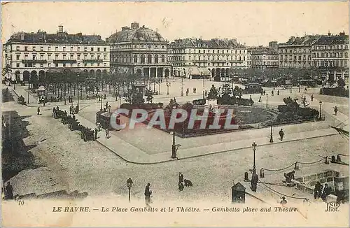 Cartes postales Le Havre La Place Gambetta et le Theatre