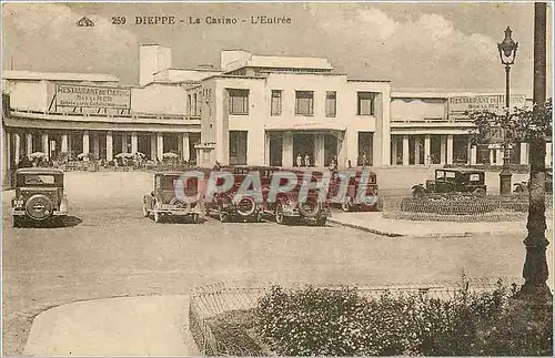 Cartes postales Dieppe Le Casino L'Entree Automobile